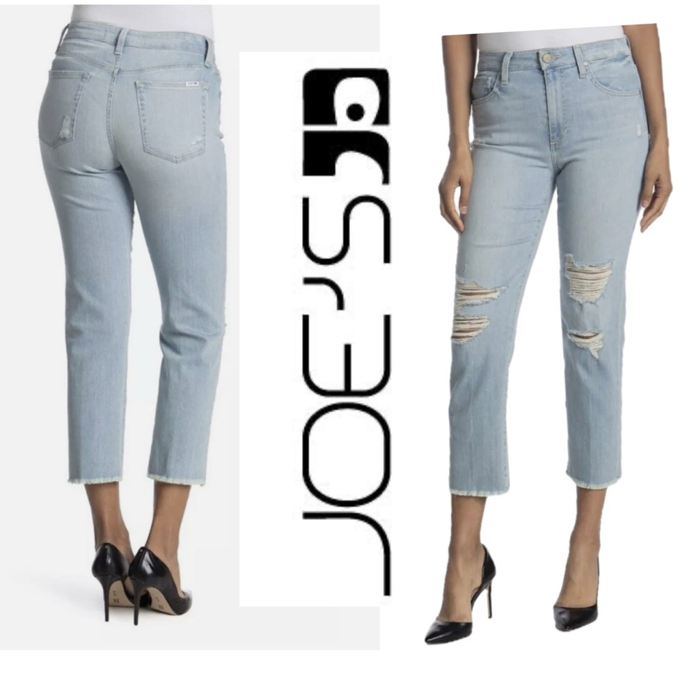 Joe's Jeans‎ Women's Light Blue Cropped  high rise Distressed Denim